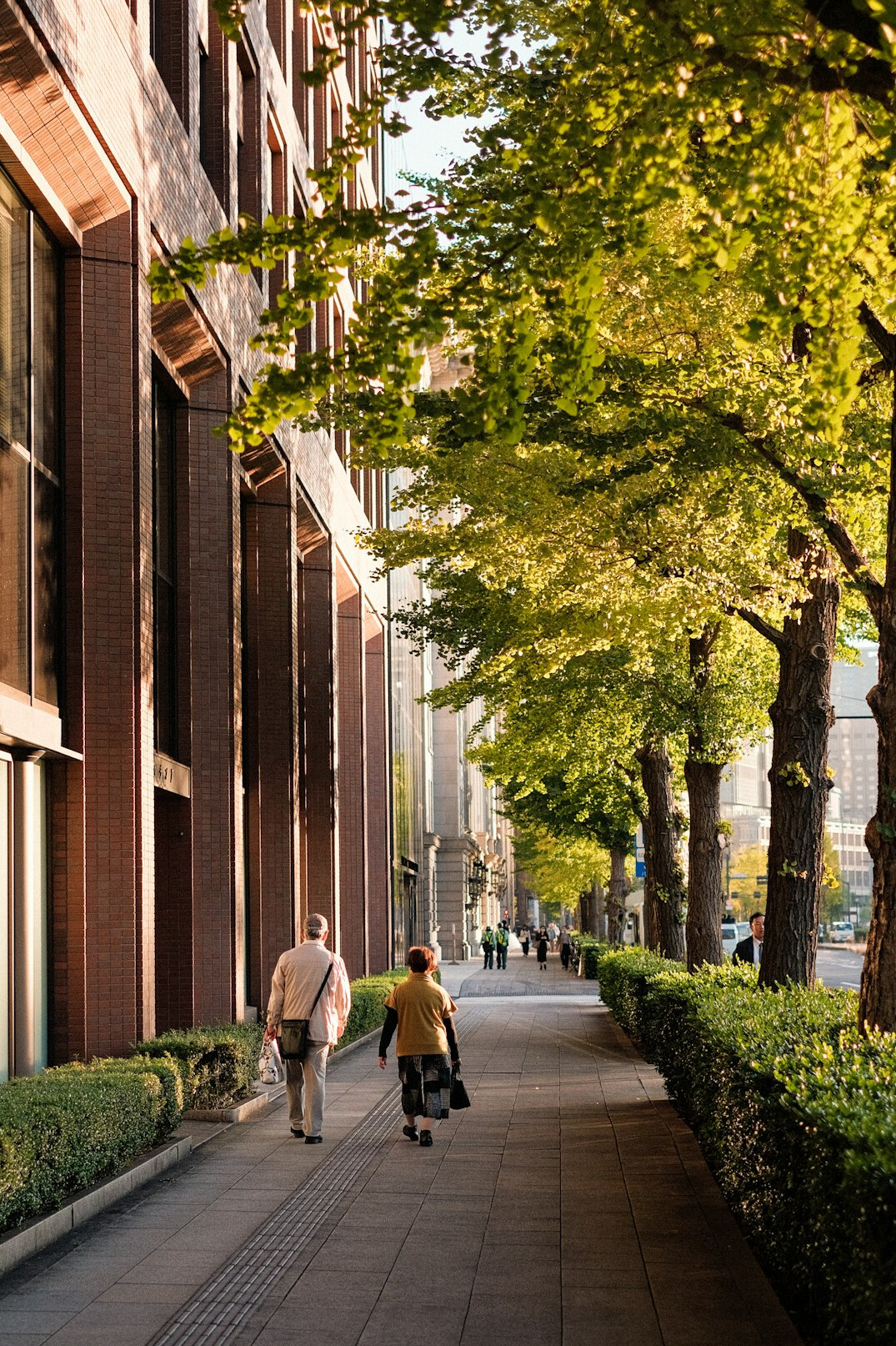 couple walking in city