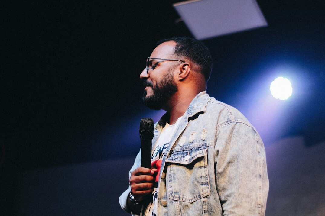 comedian on stage